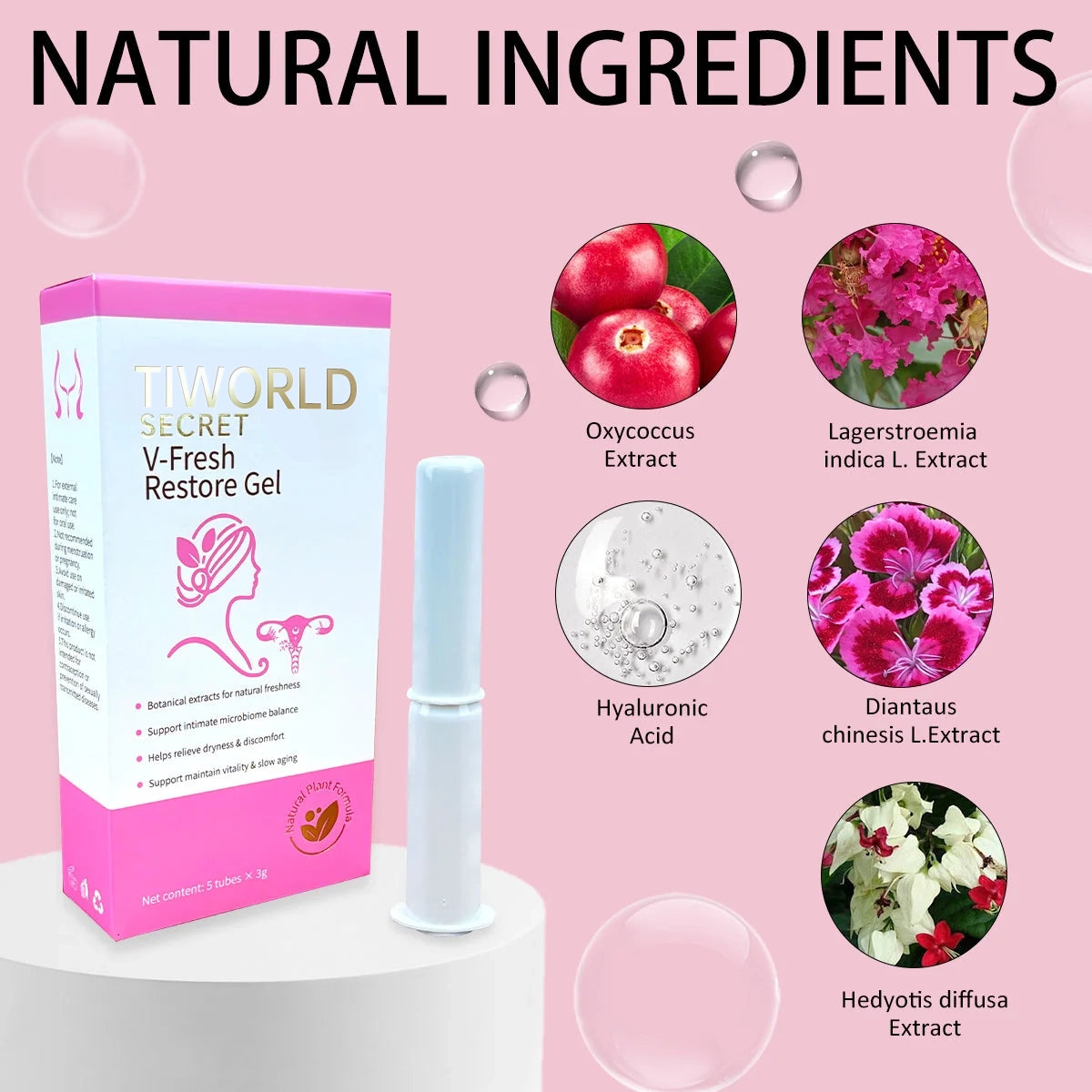 Tiworld® Relieve Dryness, Itch & Unpleasant Odor | Hormone‑Free Intimate Gel