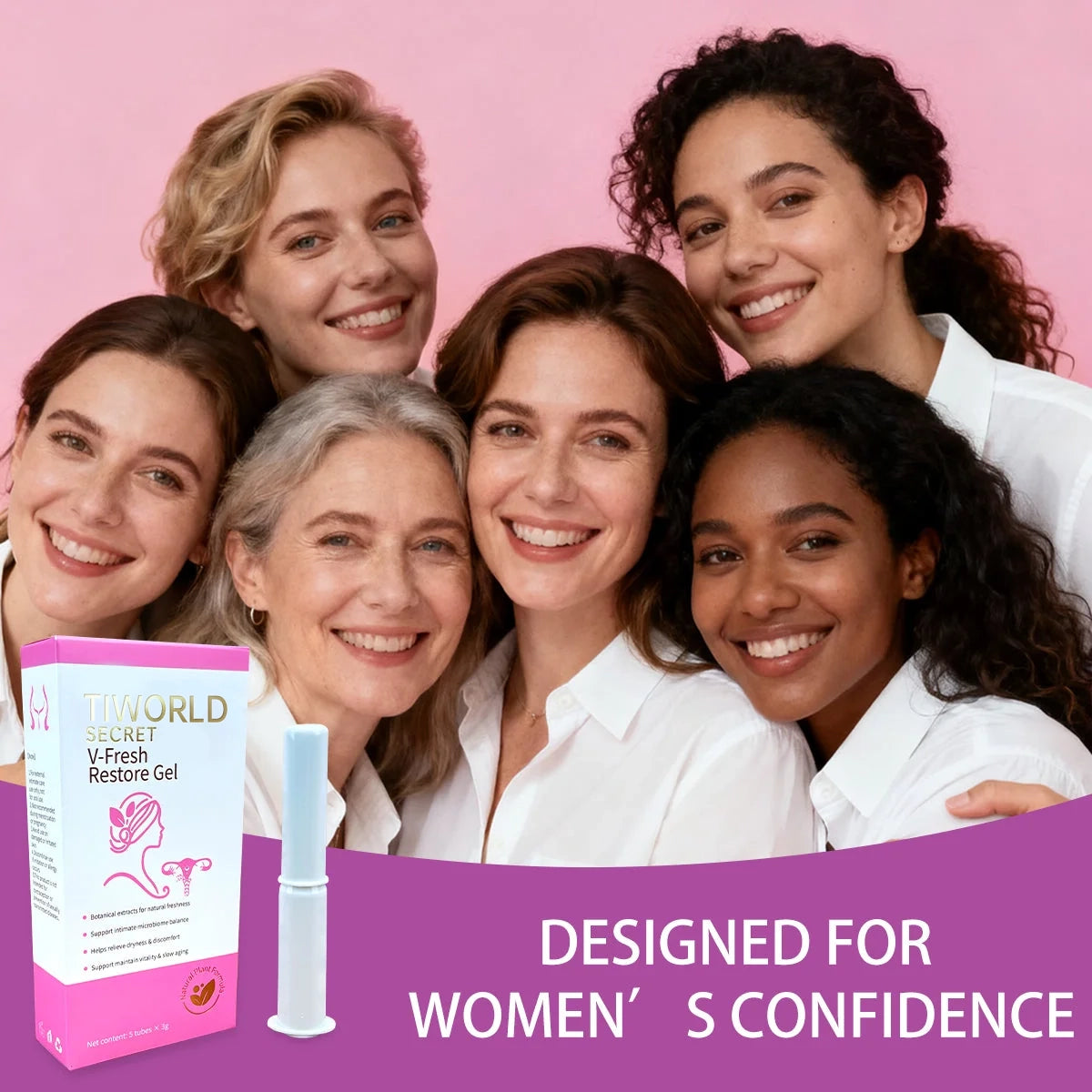 Tiworld® Relieve Dryness, Itch & Unpleasant Odor | Hormone‑Free Intimate Gel