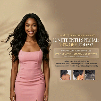 Ends Today: 70% OFF! Tiworld® 13x6 Body Wave 360 HD Lace Wig - Snug Fit, Pre-Everything Glueless Wear & Go Human Hair