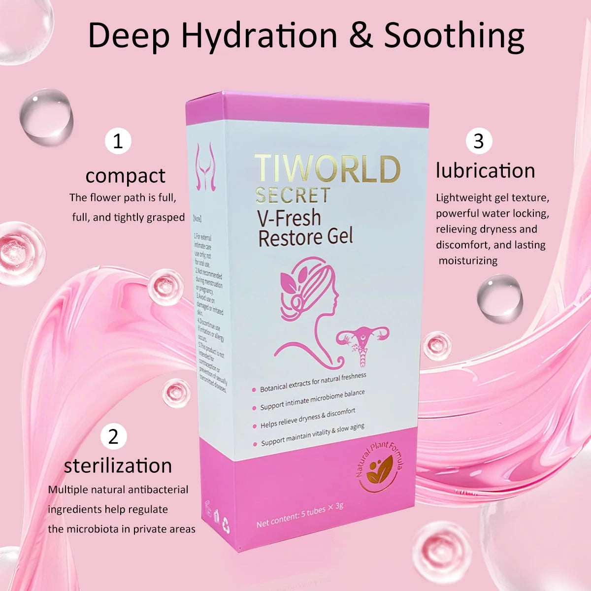Tiworld® Relieve Dryness, Itch & Unpleasant Odor | Hormone‑Free Intimate Gel