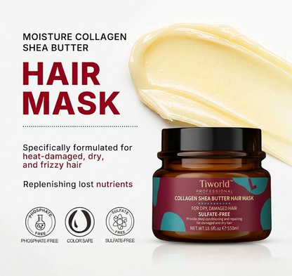 Tiworld™ Deep Repair Hair Mask: Collagen & Shea Butter Treatment for Damaged Hair