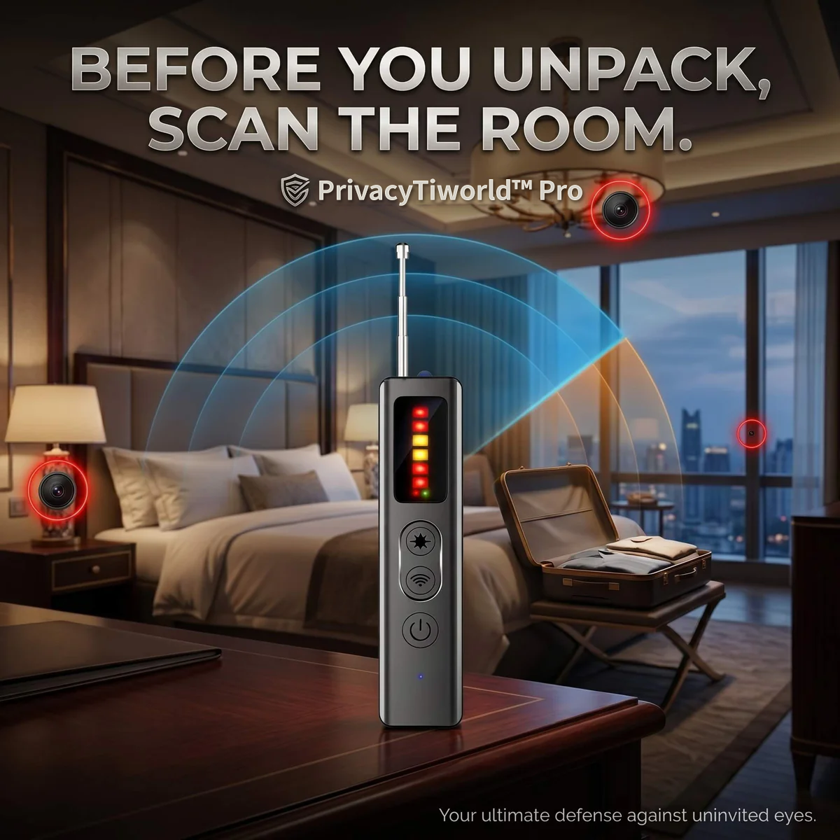 Tiworld™ Pro Military-Grade RF Signal Detector & Anti-Spy Camera Scanner — Professional GPS Tracker & Wireless Audio Bug Finder