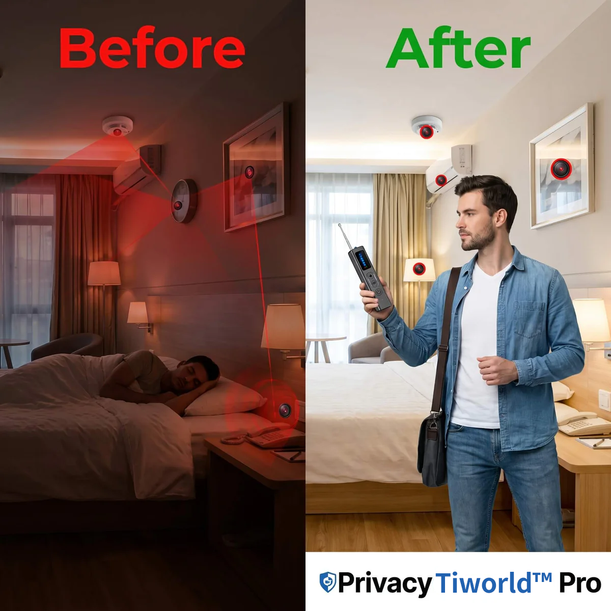 Tiworld™ Pro Military-Grade RF Signal Detector & Anti-Spy Camera Scanner — Professional GPS Tracker & Wireless Audio Bug Finder