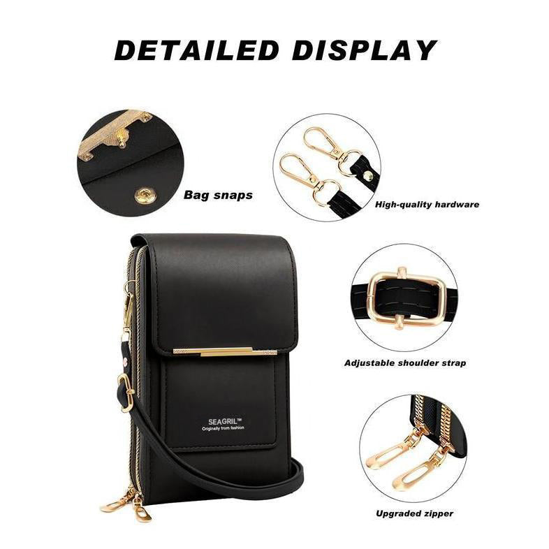 🔥Ends Today: 70% OFF! SEAGRIL™2026 Trendy Minimalist Elegant Women's Touchscreen Crossbody Phone Wallet