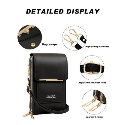 🔥Ends Today: 70% OFF! SEAGRIL™2026 Trendy Minimalist Elegant Women's Touchscreen Crossbody Phone Wallet