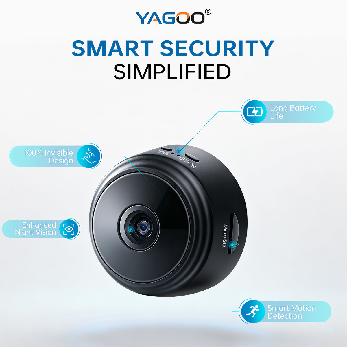 YAGOO™ Mini Wireless Home Cam: HD Night Vision & Alerts!