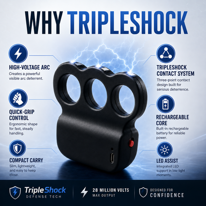 2026 TripleShock Stun Device – Powerful Personal Defense & Deterrent Protection