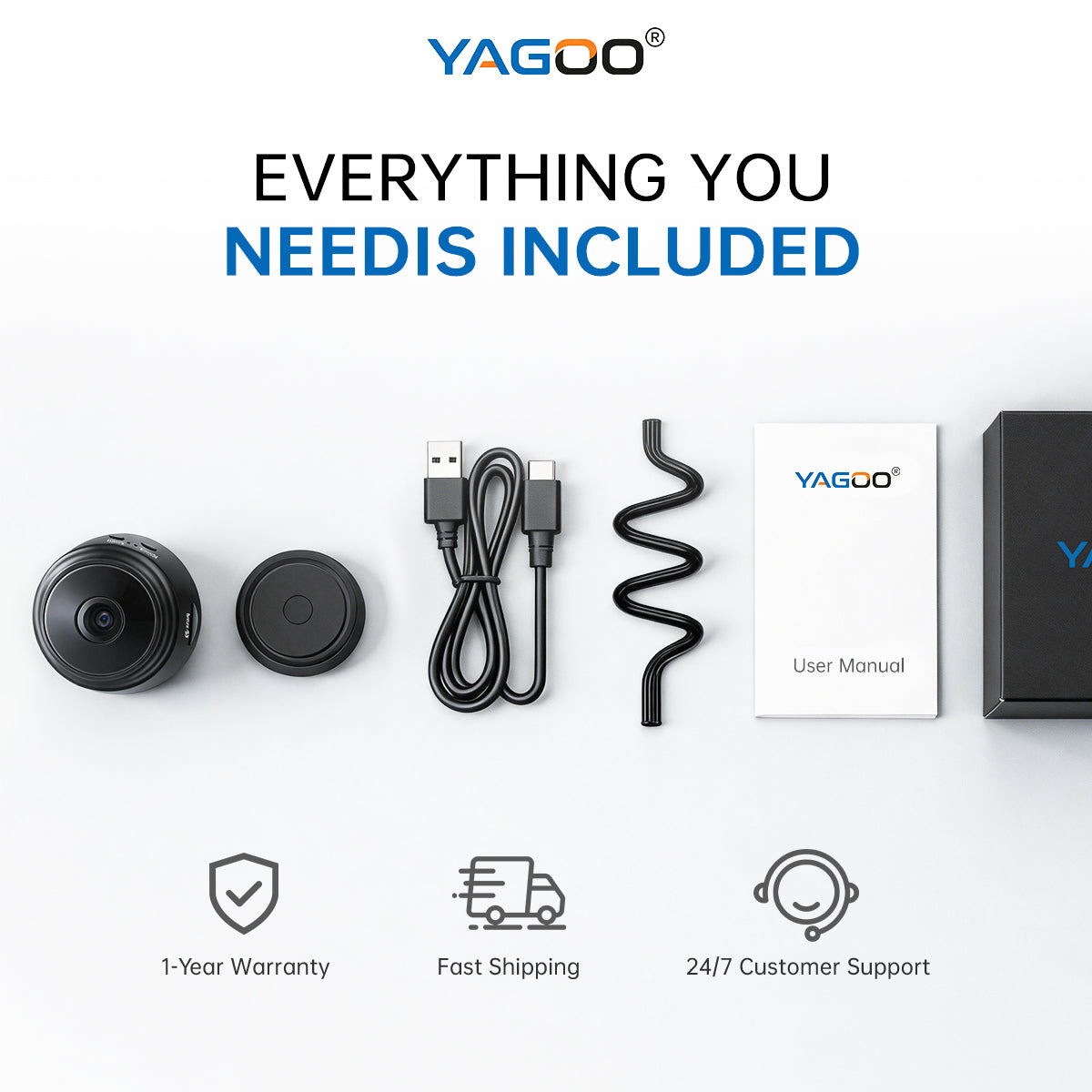 YAGOO™ Mini Wireless Home Cam: HD Night Vision & Alerts!