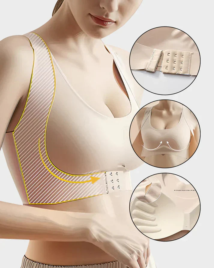Last Day: Up to 50% Off Tiworld™ Front Closure Cross-Back Wireless Bra for Comfort & Support